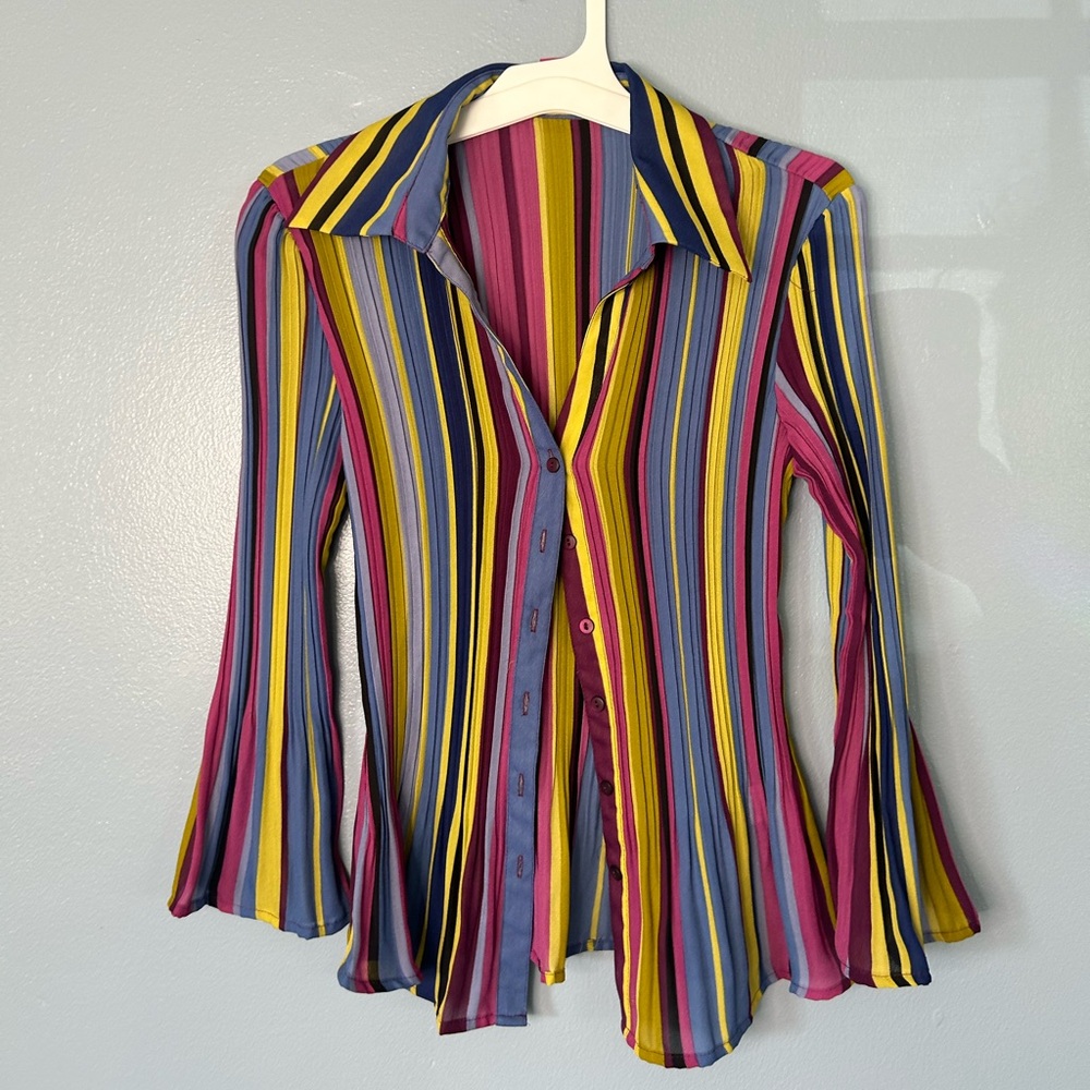 Y2K button up blouse / S
